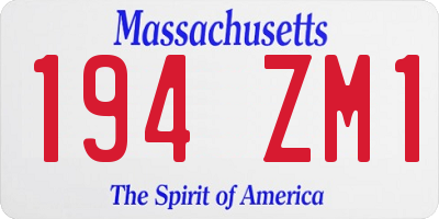 MA license plate 194ZM1
