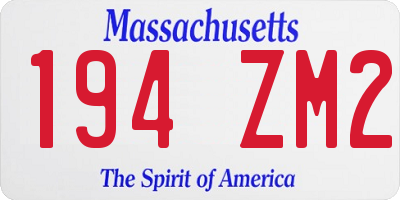 MA license plate 194ZM2