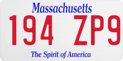 MA license plate 194ZP9