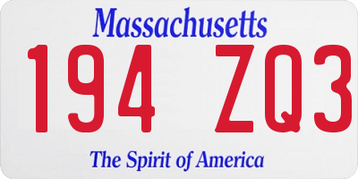 MA license plate 194ZQ3