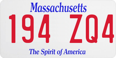 MA license plate 194ZQ4