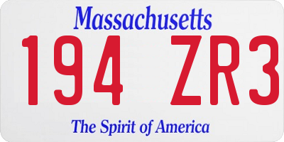 MA license plate 194ZR3