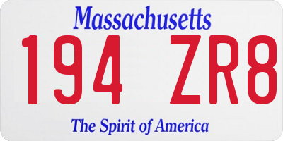 MA license plate 194ZR8