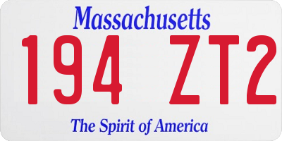 MA license plate 194ZT2