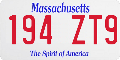 MA license plate 194ZT9