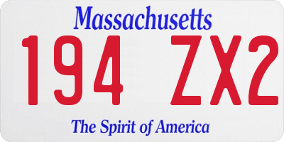 MA license plate 194ZX2