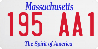 MA license plate 195AA1