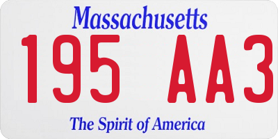 MA license plate 195AA3