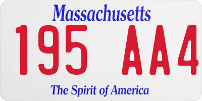 MA license plate 195AA4