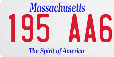 MA license plate 195AA6