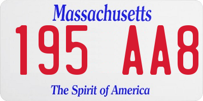 MA license plate 195AA8