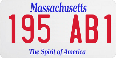MA license plate 195AB1