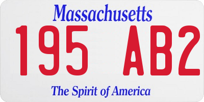 MA license plate 195AB2