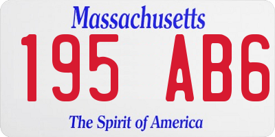 MA license plate 195AB6