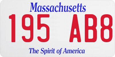 MA license plate 195AB8