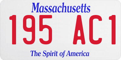 MA license plate 195AC1