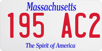 MA license plate 195AC2