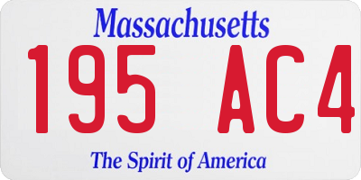 MA license plate 195AC4
