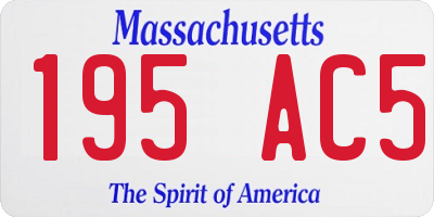 MA license plate 195AC5