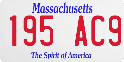 MA license plate 195AC9