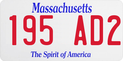 MA license plate 195AD2