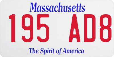 MA license plate 195AD8