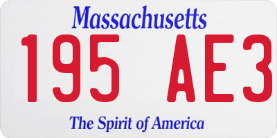 MA license plate 195AE3