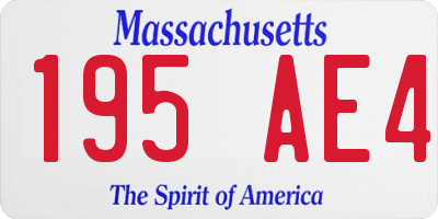 MA license plate 195AE4