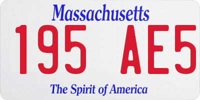 MA license plate 195AE5