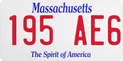 MA license plate 195AE6