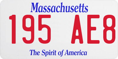 MA license plate 195AE8