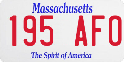 MA license plate 195AF0