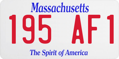 MA license plate 195AF1