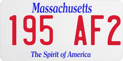 MA license plate 195AF2
