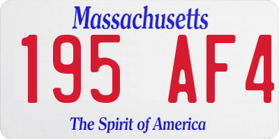 MA license plate 195AF4