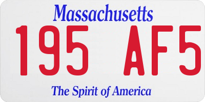 MA license plate 195AF5