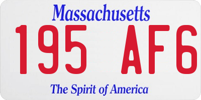 MA license plate 195AF6