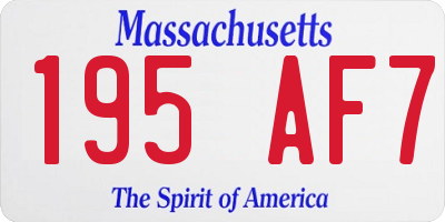 MA license plate 195AF7