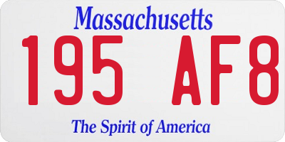 MA license plate 195AF8