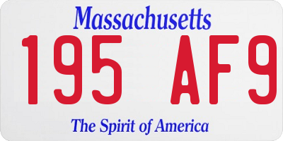 MA license plate 195AF9