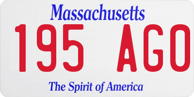MA license plate 195AG0
