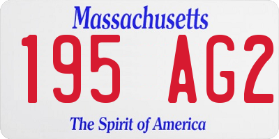 MA license plate 195AG2