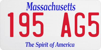 MA license plate 195AG5