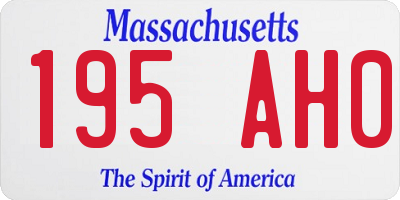 MA license plate 195AH0