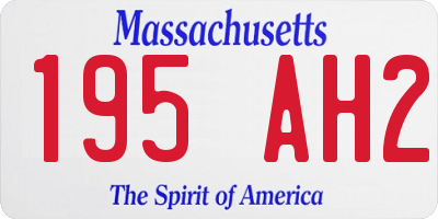 MA license plate 195AH2
