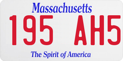 MA license plate 195AH5