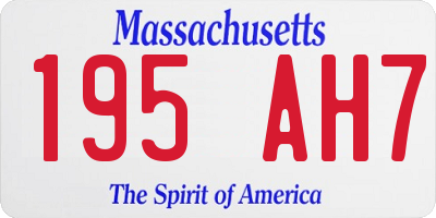 MA license plate 195AH7