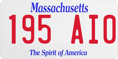 MA license plate 195AI0