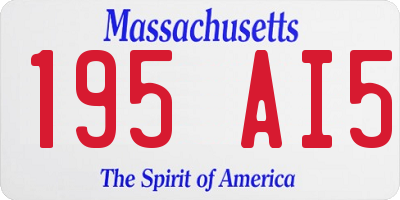 MA license plate 195AI5