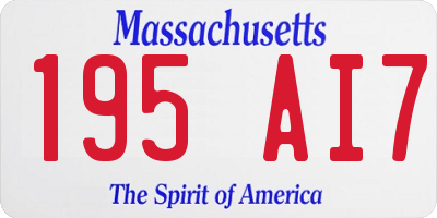 MA license plate 195AI7